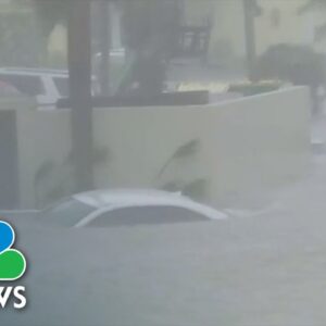 Cars Submerged As Hurricane Ian Brings Ocean Into Streets