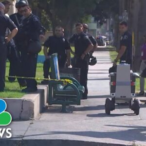 Skynet Fights Back: Food Delivery Robot Drives Through LA Crime Scene