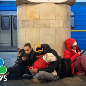 Kyiv Residents Shelter In Metro Station Amid Russian Shelling Across Ukraine