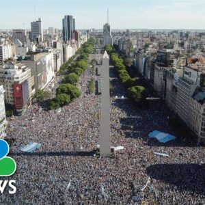 Watch: Huge Crowds In Buenos Aires Celebrate Argentina's World Cup Win