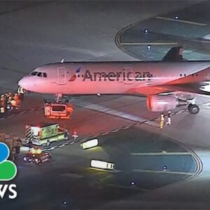 Five injured after shuttle bus hits plane getting towed at LAX