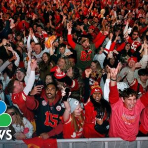 Kansas City Chiefs fans celebrate Super Bowl win