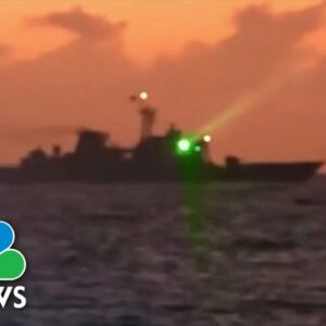 Video shows 'Chinese coast guard ship pointing laser at Philippines patrol boat'