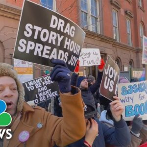 Protesters and supporters face off at NYC Drag Story Hour