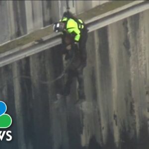 Watch: Man rescued from raging Los Angeles River