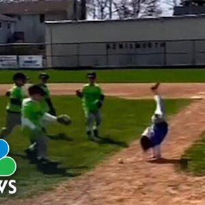New Jersey 6-year-old goes viral for doing cartwheels during T-ball games