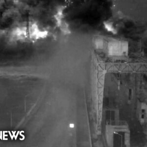 Surveillance video from November 2022 shows explosions at the Kakhovka dam