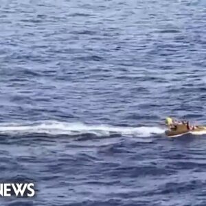 Woman rescued after falling off cruise ship
