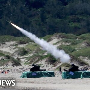 Taiwan's army hold live fire drills on island's south coast