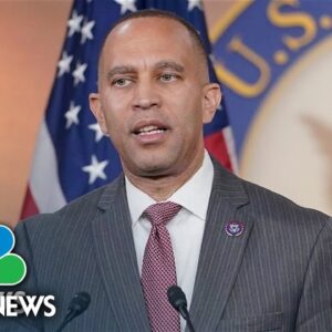 Watch: Jeffries holds weekly press conference | NBC News