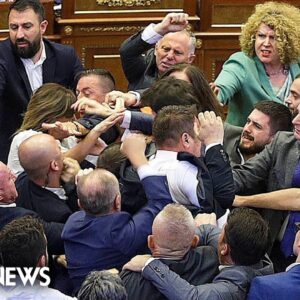 Watch: Kosovo parliament session descends into fistfight