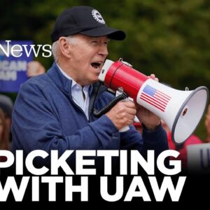Biden Marches With Striking UAW Members