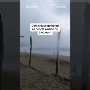 Lightning strikes two people on a Mexico beach