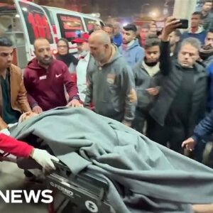 Victims of Khan Younis blast taken to city hospital as death toll in Gaza nears 20,000